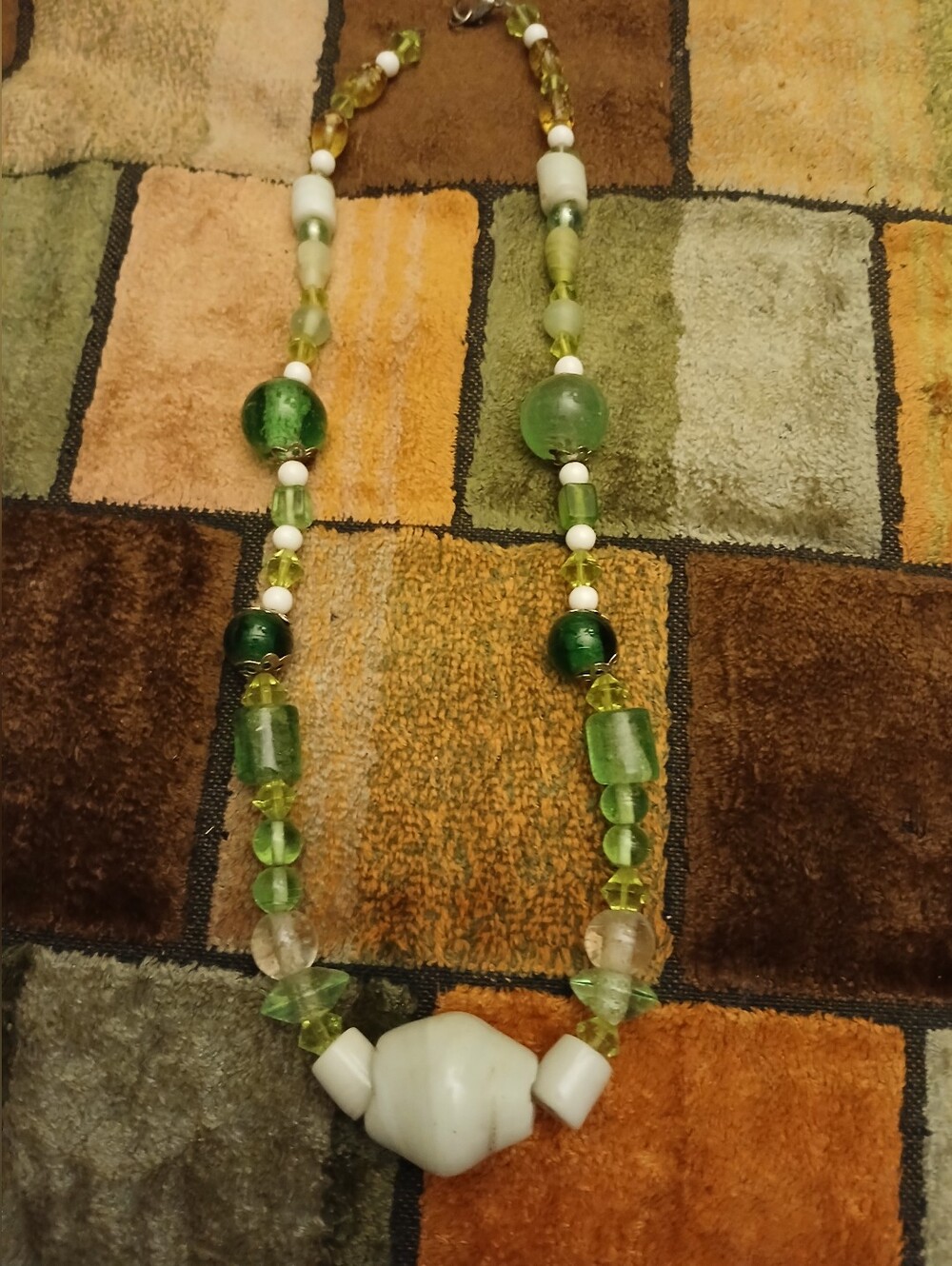 Green Beaded Statement Necklace